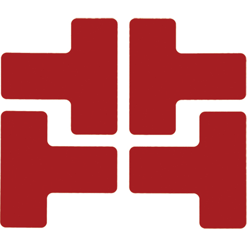 Floor Corner Marks, T, 5" L x 2" W, Red, Polyester Equipment World
