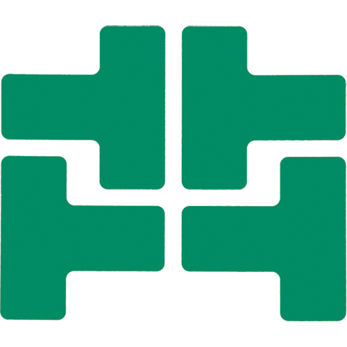Floor Corner Marks, T, 5" L x 2" W, Green, Polyester Equipment World