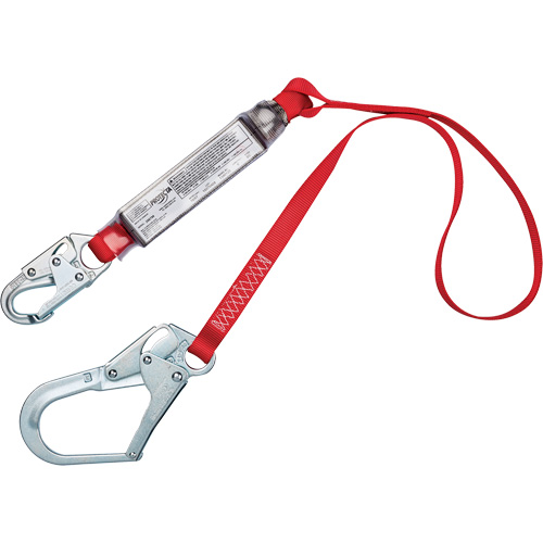 Shock-Absorbing Lanyard, 4', Snap Hook Center, Rebar Hook Leg Ends, Polyester Equipment World