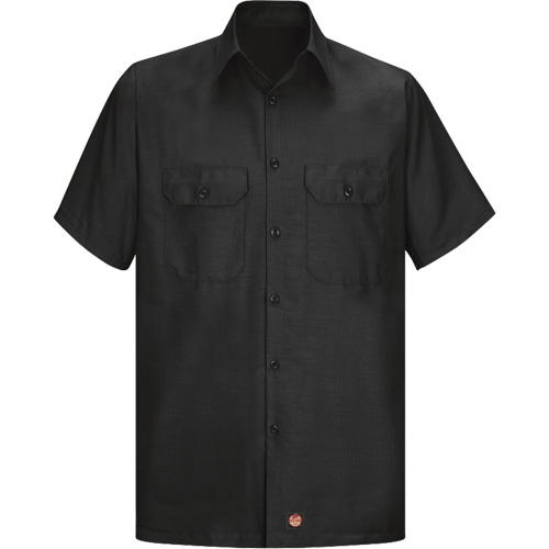 Short Sleeve Ripstop Shirt, Men's, Large (Tall), Black Equipment World