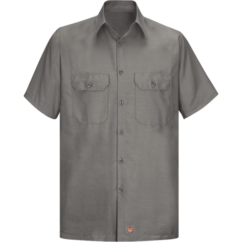 Short Sleeve Ripstop Shirt, Men's, Large (Tall), Grey Equipment World