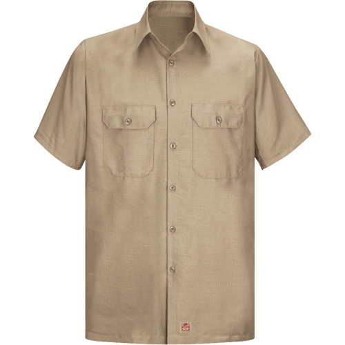 Short Sleeve Ripstop Shirt, Men's, Large (Tall), Khaki Equipment World