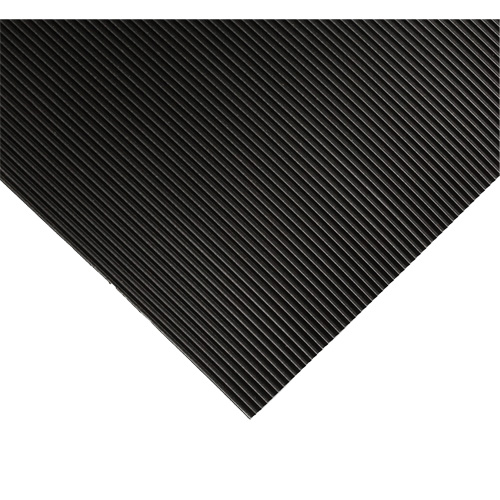 Corrugated Switchboard Matting No.702, 2' W x 3' L, 1/4" Thickness, Black, PVC Equipment World