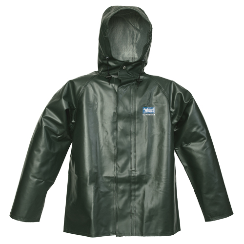 Journeyman Chemical Resistant Rain Jacket, Medium, Green, Polyester/PVC Equipment World