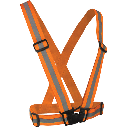 Elastic Safety Harness, High Visibility Orange, Silver Reflective Colour, One Size Equipment World