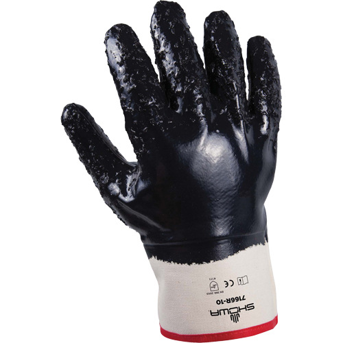 Gants 7166R Showa &agrave; prise rugueuse, 10/T-Grand, R&ecirc;vetement Mousse de nitrile, Enveloppe en Jersey/Coton Equipment World