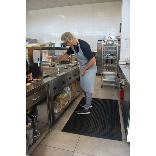 Anti-Fatigue Matting, Slotted, 3' x 5' x 7/8", Black, Natural Rubber Equipment World
