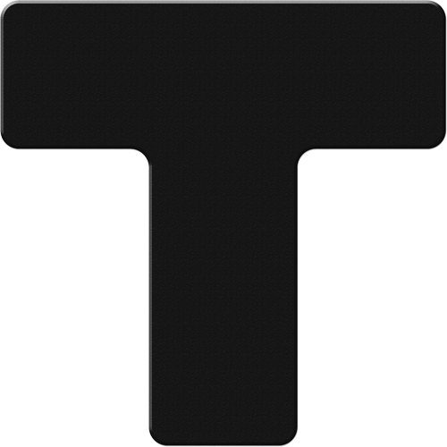 Armor Stripe Lean/5S Markers, T, 6" L x 6" W, Black, Plastic Equipment World