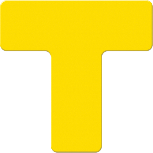 Armor Stripe Lean/5S Markers, T, 6" L x 6" W, Yellow, Plastic Equipment World