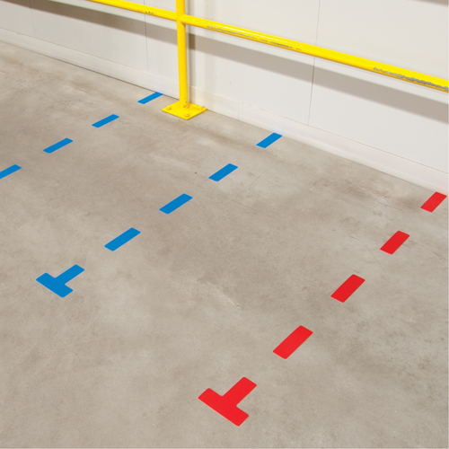 Armor Stripe Lean/5S Markers, Circle, 6" L x 6" W, Blue, Plastic Equipment World