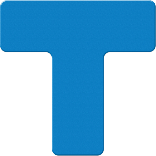 Armor Stripe Lean/5S Markers, T, 6" L x 6" W, Blue, Plastic Equipment World