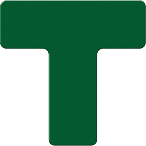 Armor Stripe Lean/5S Markers, T, 6" L x 6" W, Green, Plastic Equipment World