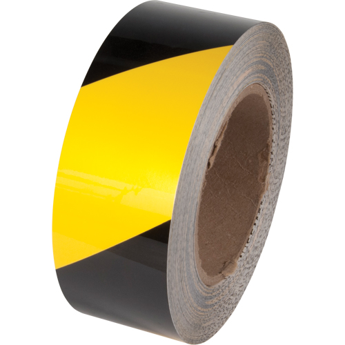 Tuff Mark&reg; Floor Marking Tape, 4" x 100', Polyester, Black and Yellow Equipment World