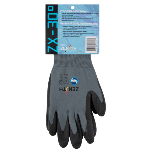 Gants enduits de premi&egrave;re qualit&eacute; ZX-30°, 8/Moyen, R&ecirc;vetement PVC, Calibre 15, Enveloppe en Nylon Equipment World