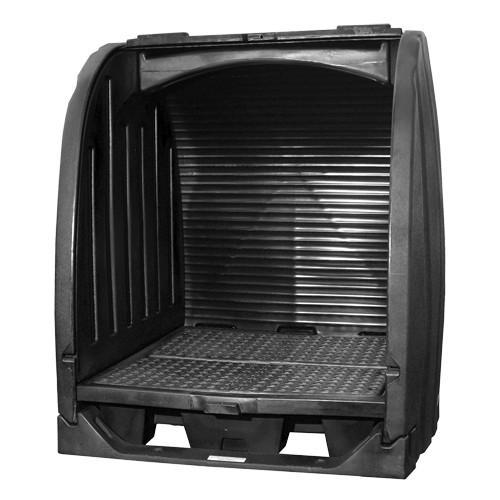 Spill Containment Sheds Without Drain, 65" L x 58" W x 69" H, 2000 lbs. Load Capacity Equipment World