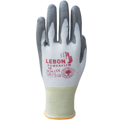 Gants r&eacute;sistants &agrave; la coupe PowerFit Lebon, Taille T-petit/6, Calibre 13, Rev&ecirc;tement Polyur&eacute;thane, Enveloppe en Poly&eacute;thyl&egrave;ne, ASTM ANSI niveau A2/EN 388 niveau B Equipment World