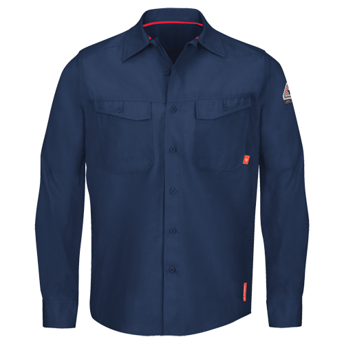 IQ Endurance&reg; Men's Work Shirts, Small, Navy Blue Equipment World