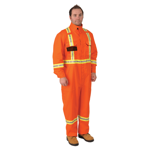 Firewall FR&reg; Striped Coveralls, Size Small, Orange Equipment World