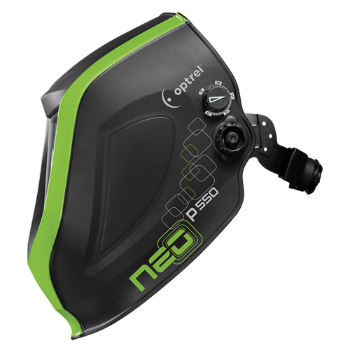 P550 Welding Helmet, 3.94" L x 1.97" W View Area, 4/9 - 13 Shade Range, Black/Green Equipment World