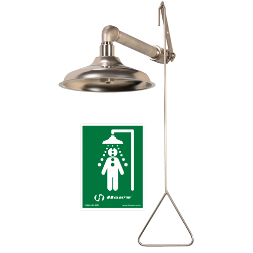 All Stainless Steel Drench Shower, Wall-Mount Equipment World