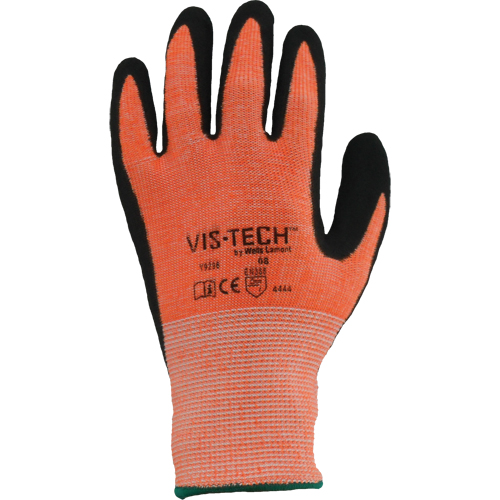 Vis-Tech Y9294 Cut Resistant Gloves, Size 6/X-Small, 13 Gauge, Polyurethane Coated, Stainless Steel Shell, ANSI/ISEA 105 Level 4 Equipment World