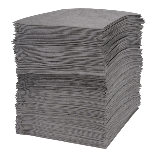 Premium Meltblown Sorbent Pads, Universal, 15" x 18", 30 gal. Absorbancy Equipment World