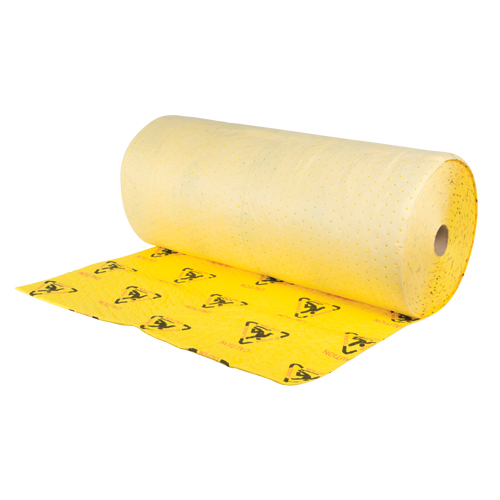 Rouleaux d'avertissement de premi&egrave;re qualit&eacute; - absorbants haute visibilit&eacute;, Lourd, 150' lo x 36" la, Absorption 57 gal. Equipment World