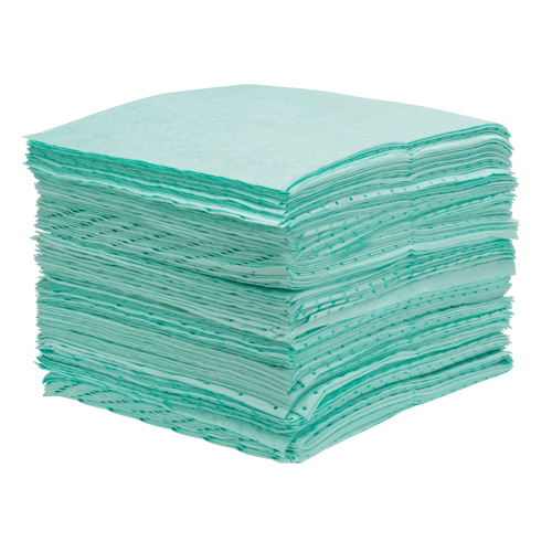 Premium Bonded Sorbent Pads, Hazmat, 15" x 18", 25 gal. Absorbancy Equipment World