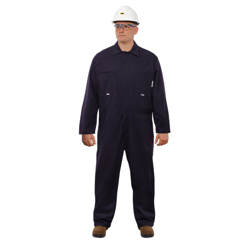 UltraSoft&reg; Arc Flash & FR Coveralls, Size 46, Navy Blue, 12.4 cal/cm2 Equipment World