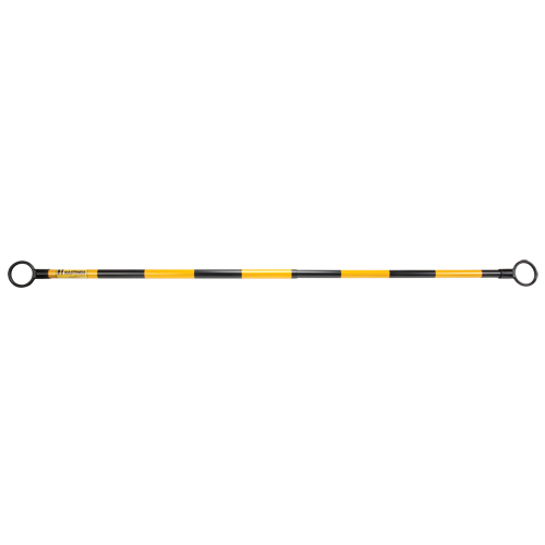Telescopic Barricade Bar, 85" Extended Length, Black/Yellow Equipment World
