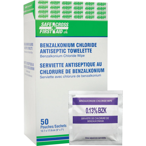 Benzalkonium Chloride Wipes, Towelette, Antiseptic Equipment World