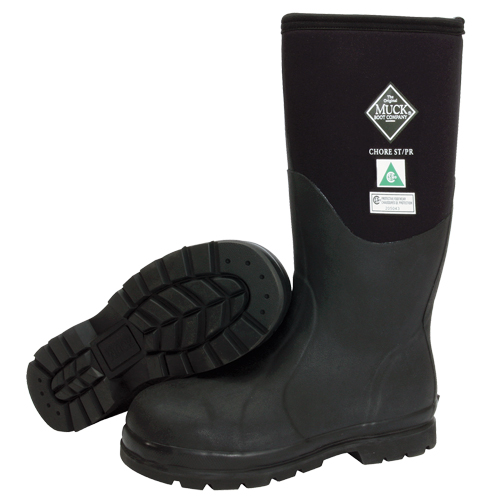 Chore Classic Fleece-Lined Work Boots, Rubber, Steel Toe, Size 5, Puncture Resistant Sole Equipment World