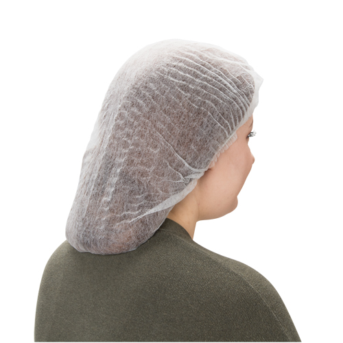 Pleated Bouffant Cap, Polypropylene, 19", White Equipment World