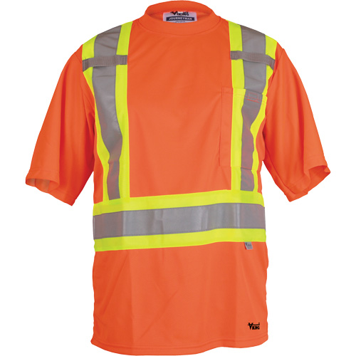 Viking&reg; Safety T-Shirt, Polyester, Small, High Visibility Orange Equipment World