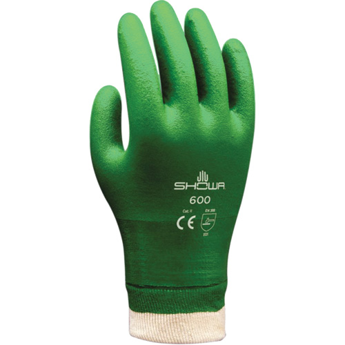 Atlas 600 Coated Gloves, Size Small/7, 9" L, PVC, Cotton Inner Lining, 53-mil Equipment World