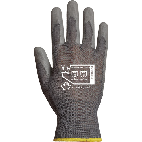 Superior Touch&reg; String Knit Gloves, 8, Polyurethane Coating, 13 Gauge, Polyester Shell Equipment World