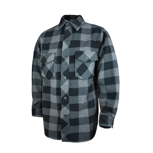 Plaid Solar Fleece Shirt, Men's, Large, Grey Equipment World