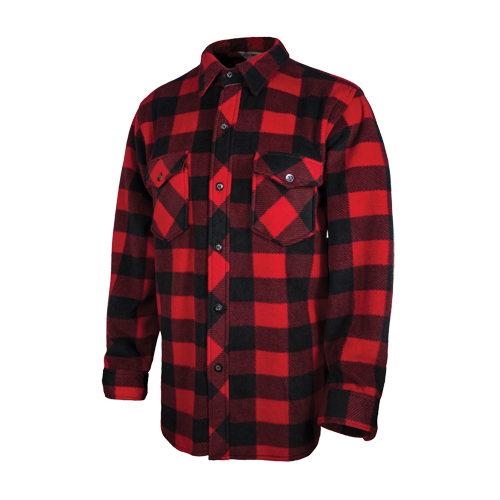 Plaid Solar Fleece Shirt, Men's, Large, Red Equipment World