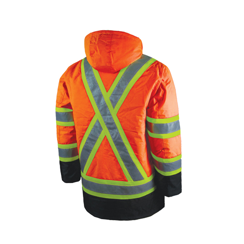Lined Safety Parka, High Visibility Orange, Large Equipment World