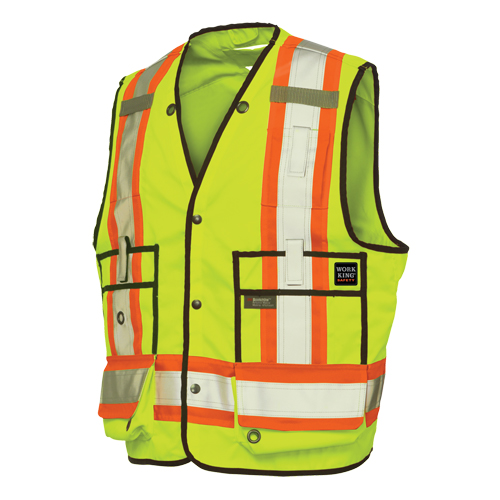 Surveyor Safety Vest, High Visibility Lime-Yellow, X-Large, Polyester Equipment World