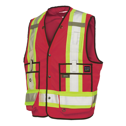 Surveyor Safety Vest, Red, Large, Polyester Equipment World