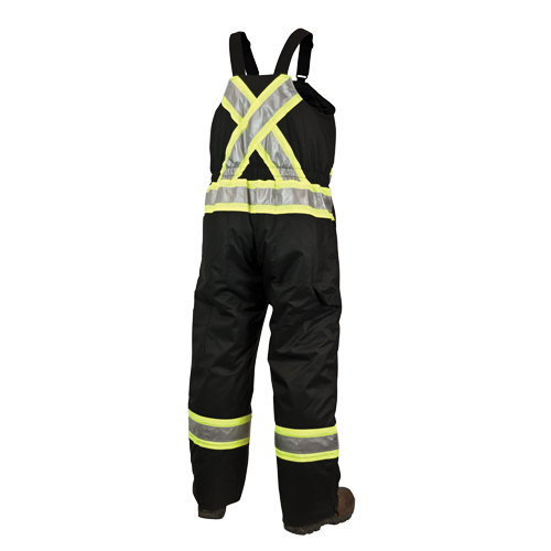 Lined Safety Overalls, Polyester/Polyurethane, Large, Black Equipment World