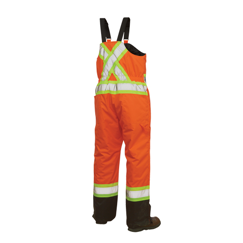Lined Safety Overalls, Polyester/Polyurethane, Large, High Visibility Orange Equipment World