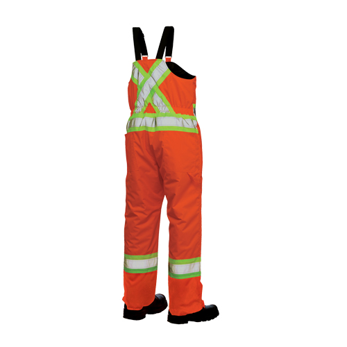 Lined Safety Overalls, Polyester/Polyurethane, Large, High Visibility Orange Equipment World
