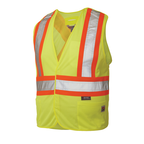 5-Point Tearaway Safety Vest, High Visibility Lime-Yellow, Large/X-Large, Polyester Equipment World