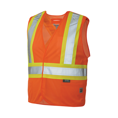 5-Point Tearaway Safety Vest, High Visibility Orange, Large/X-Large, Polyester Equipment World