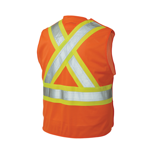 5-Point Tearaway Safety Vest, High Visibility Orange, Large/X-Large, Polyester Equipment World