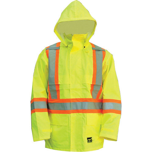 Open Road Jacket, Polyester/Polyurethane, High Visibility Lime-Yellow, Small Equipment World