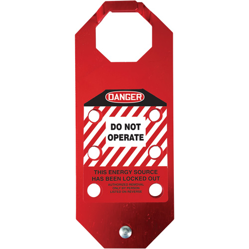 Stopout&reg; OSHA Danger Aluma-Tag Do Not Operate Hasp, Red Equipment World