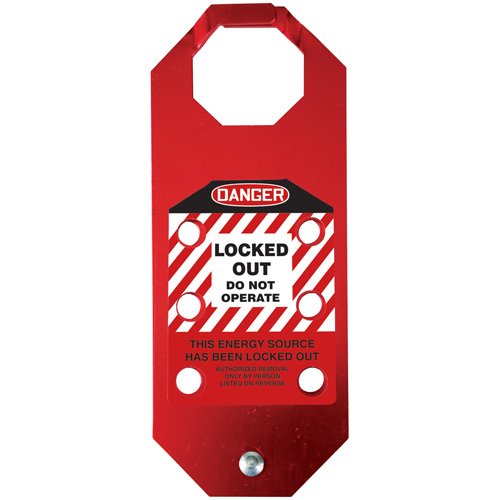 Stopout&reg; OSHA Danger Aluma-Tag Locked Out Do Not Operate Hasp, Red Equipment World